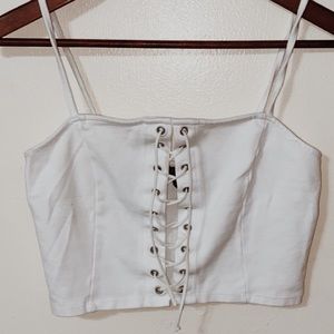 White crop top
